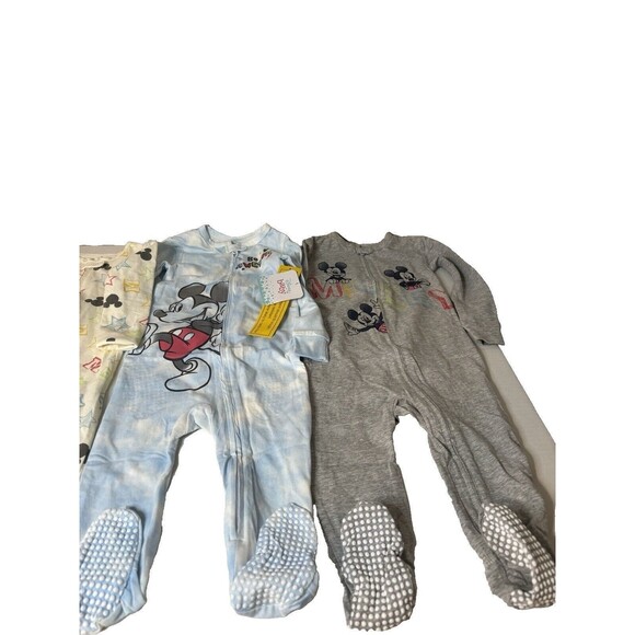 Disney Baby Mickey Mouse 4 Footed One Piece Zip Bodysuit Romper 24 Months - Picture 5 of 6